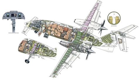 Piaggio P.180 Avanti Cutaway Drawing in High quality