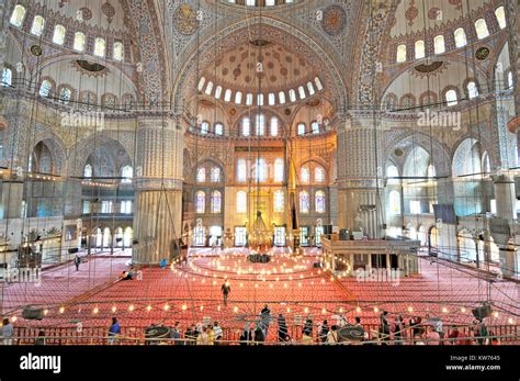 Interior of the Blue Mosque Stock Photo - Alamy