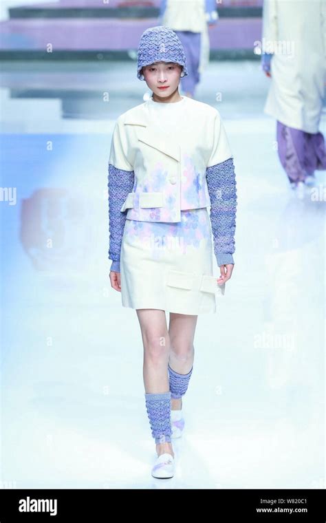 A model displays a new creation at Hempel Award - The 25th China International Young Fashion ...