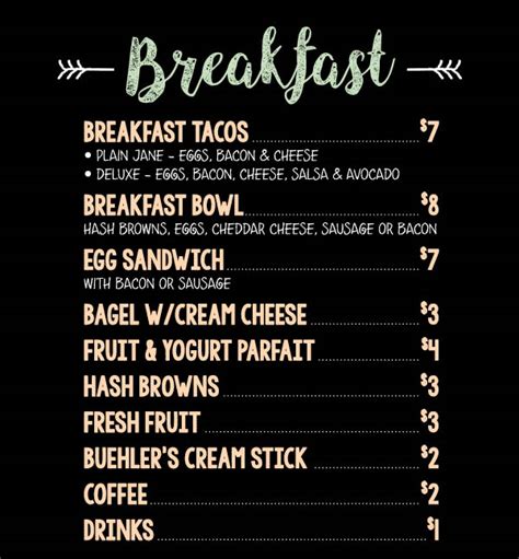 Food Truck Breakfast Menu - Buehler's Fresh Foods