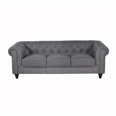 China Customized Grey Modern Chesterfield PU Sofa Manufacturers, Suppliers - Factory Direct ...