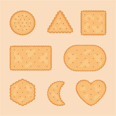 Assorted Shapes Biscuits Crackers Set 3145779 Vector Art at Vecteezy