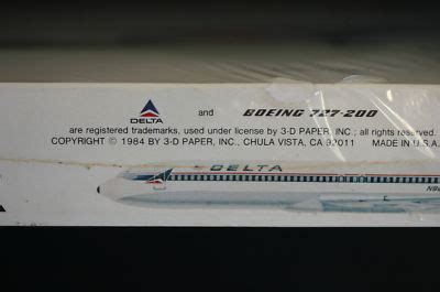 DELTA BOEING 727 MODEL KIT by 3D PAPER 1/48 scale NIB!! | #134803812