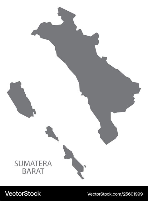 Sumatera barat indonesia map grey Royalty Free Vector Image