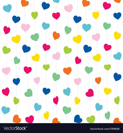 Colorful heart pattern background design Vector Image