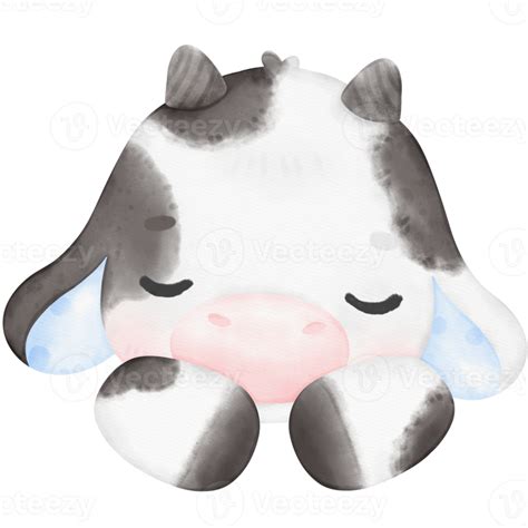 Cute Baby Cow watercolor Illustration 17745574 PNG