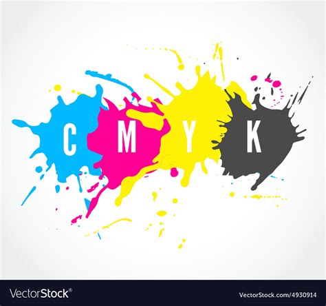 Cmyk ink splashes logo Royalty Free Vector Image