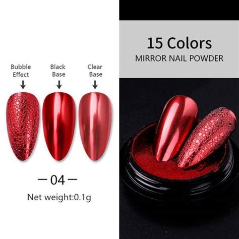 Red Chrome Powder Nail Art Chrome Mirror Glitter Pigment Powder - Virtual Kart