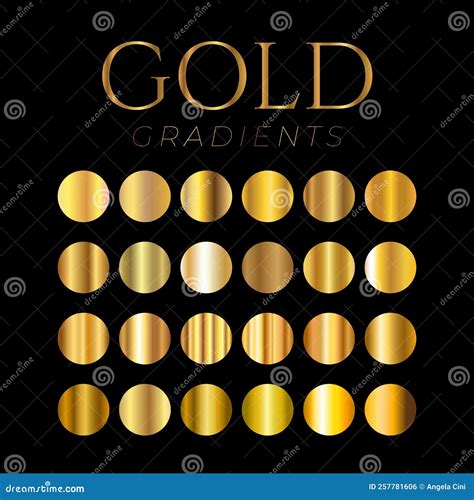 Gold Gradients Color Shades Swatches Palette Stock Vector - Illustration of luxury, bronze ...