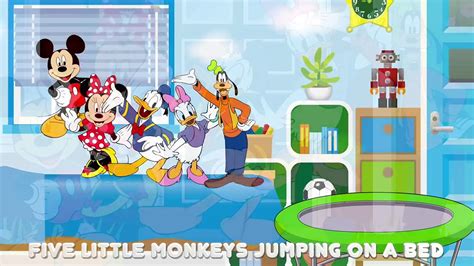 Five Little Monkeys Jumping On The Bed Mickey Mouse - Bed Western