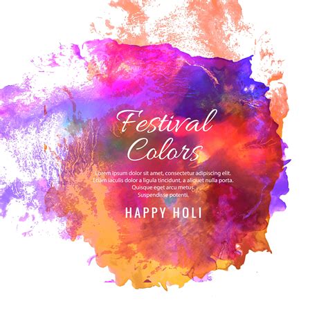 Happy Holi Indian spring festival of colors greeting vector illu 243732 ...