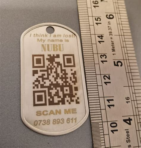 QR Code Dog Tag Personalized Dog Tag Custom Engraved Dog - Etsy