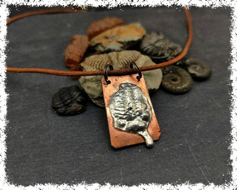 TRILOBITE COPPER & SILVER Pendant | Soldered Fossil Pendant, Fossil Jewelry | Crystalife