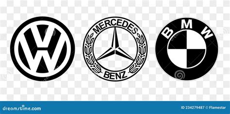 Vinnitsa, UKRAINE - DECEMBER 12, 2020: Logos Popular German Brands of Cars: Mercedes, Audi, BMW ...