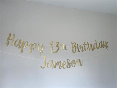 Happy 13th Birthday Banner Personalized Happy 13th Birthday - Etsy