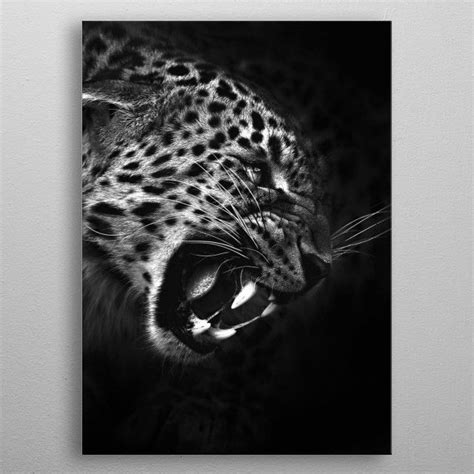 'angry leopard head poster ' Poster by MK studio | Displate | Poster prints, Leopard face ...