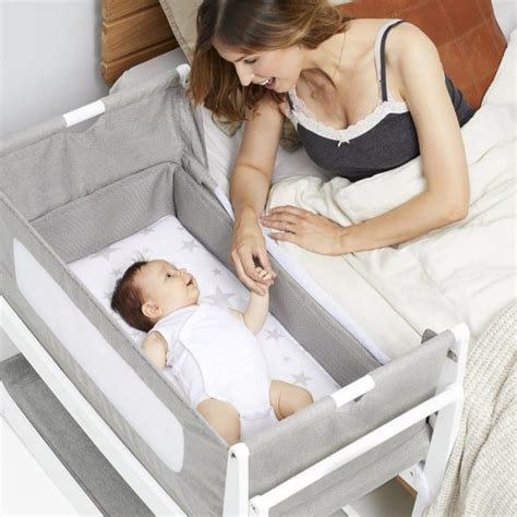 Snuzpod 4 Bedside Cot - Mattress Slate Grey - Co Sleepers