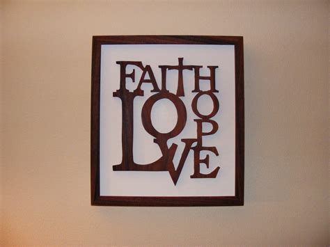 Faith Hope Love Home Decor Rosewood Wall Art by Roundtopcrafts