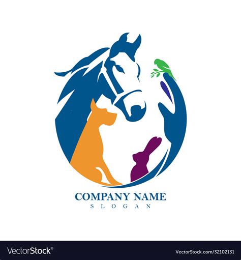 Safe animals logo design Royalty Free Vector Image