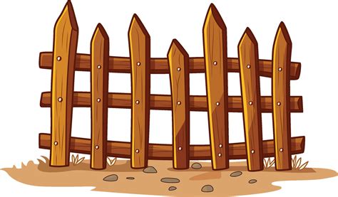 cartoon wooden fence stock vector illustration, Cartoon wooden garden fence wall stock vector ...