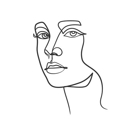 Continuous line drawing of woman face. One line woman portrait 6050473 ...