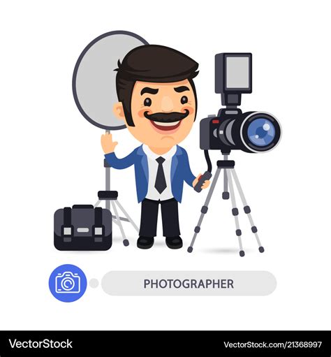 Photographer cartoon character with tools Vector Image