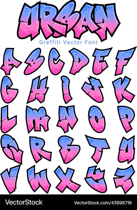 Urban - graffiti styled street art cool kids font Vector Image