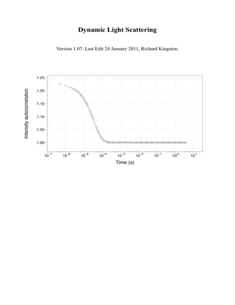 Dynamic Light Scattering