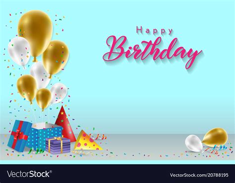 Happy birthday background template Royalty Free Vector Image