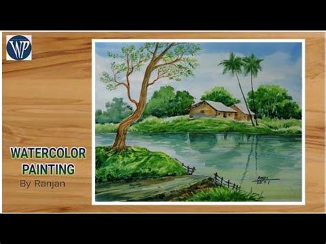 Watercolor landscape Painting for beginners // How to draw a scenery dra… | Watercolor scenery ...