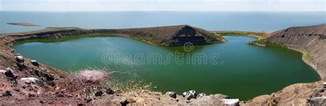 Crocodile Lake on Central Island on Lake Turkana, Kenya. Stock Photo - Image of lake, kenya ...