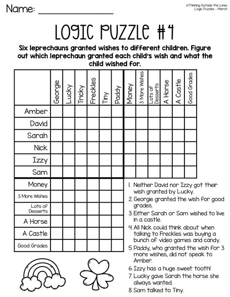 4th Grade Math Logic Puzzles