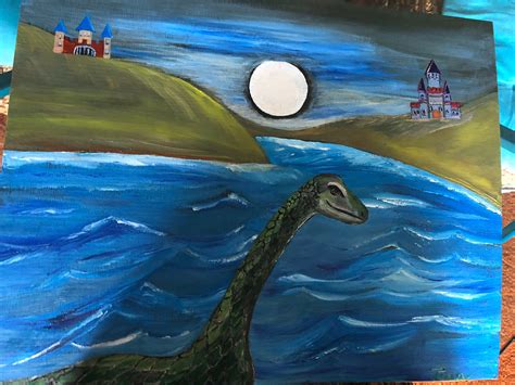 Framed Loch Ness Monster Original Oil Painting | Etsy