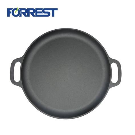 China USA hot sales diameter 35cm Cast iron Grill pan Preseasoned cast iron cookware FDA ...