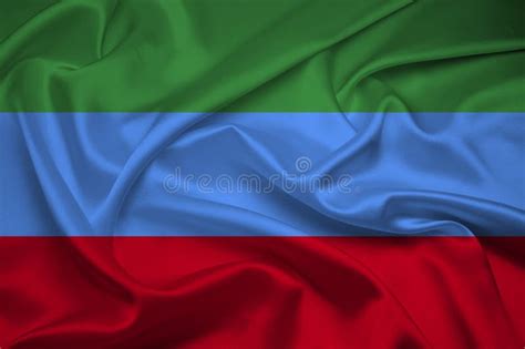 Flag of Dagestan, Fabric Flag of Dagestan. Dagestan National Flag, Fabric and Texture Flag Image ...