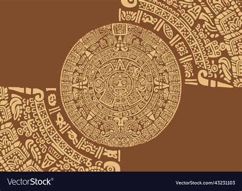 Mayan calendar and other images and symbols Vector Image