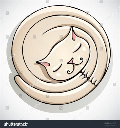 Sleeping Cat Vector Illustration. - 90840017 : Shutterstock