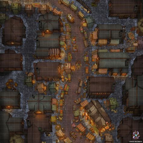 [OC][Art] City Market Battle Map 30x30 : r/DnD