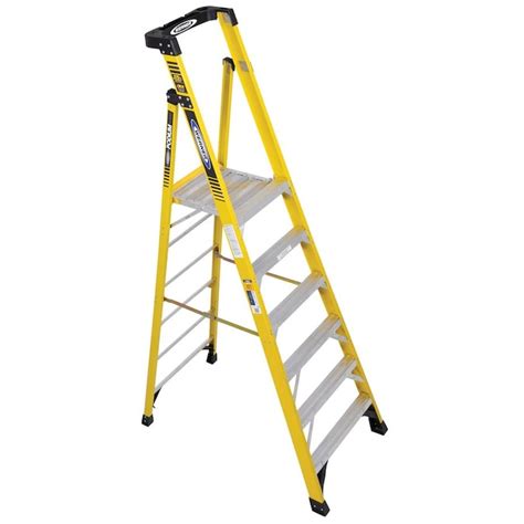 Werner PD7300 9-ft Fiberglass Type 1AA - 375 lbs. Capacity Podium Step Ladder in the Step ...