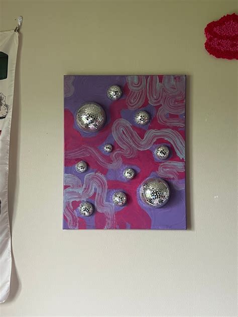 Disco Dreams, Original Painting on Canvas With 3D Disco Balls - Etsy