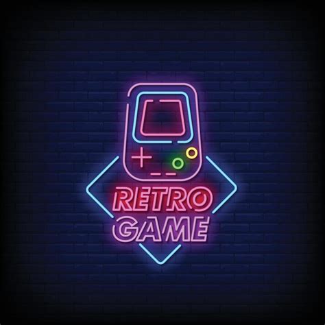 Retro Game Design Neon Signs Style Text Vector 2124671 Vector Art at ...