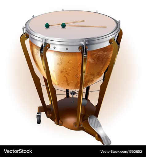 Classical timpani drum isolated on white Vector Image