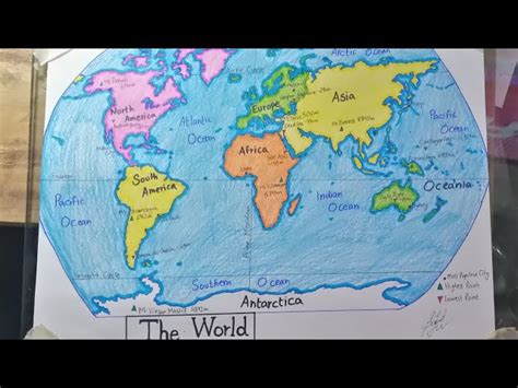 World Map Antarctic Circle