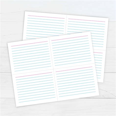 Ruled Index Cards Template - Free Printable Download