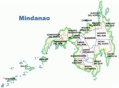 Maps of Mindanao Island, Philippines