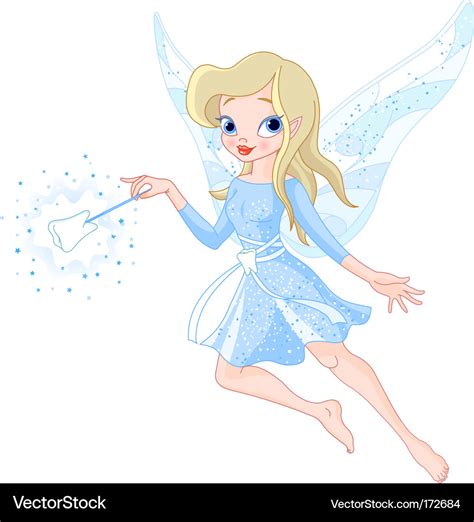 Tooth fairy with magic wand Royalty Free Vector Image