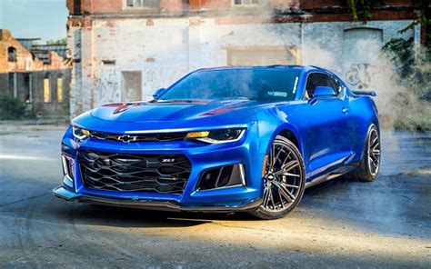 Download Wallpapers Chevrolet Camaro ZL1 - Blue Supercar