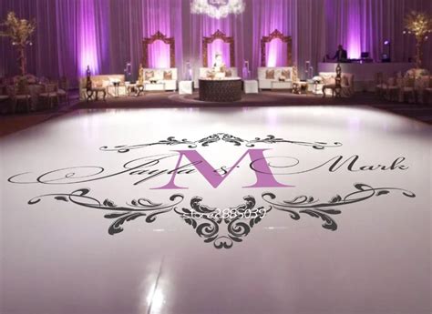 Custom Names Wedding Floor Stickers Dance Party Vinyl Floor Decals Removable Wedding Floor ...