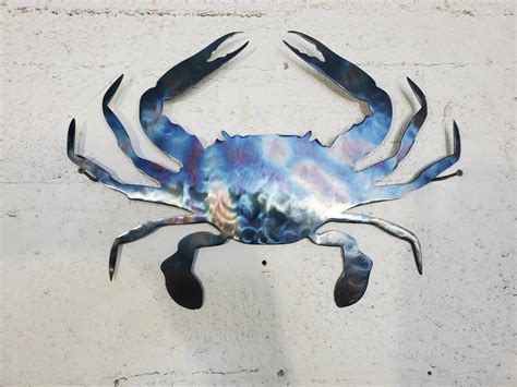 Blue Crab Metal Wall Art Fish Decor Custom Art Work Steel - Etsy