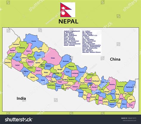 Nepal Map Nepal Administrative Map Nepal Stock Vector (Royalty Free ...